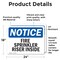 Signmission Fire Sprinkler Riser Inside OSHA Notice Sign, Vinyl Decal, 24in W x 18in L, 2PK OS-2PACK-NS-D-1824-L-12677 - alternate 2